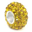 Metal Factory Swaroski Citrine Yellow Crystal Ball Bead Sterling Silver Charm Fits Pandora Chamilia Biagi Trollbeads European Bracelet