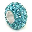 Metal Factory Swaroski Aquamarine Light Blue Crystal Ball Bead Sterling Silver Charm Fits Pandora Chamilia Biagi Trollbeads European Bracelet