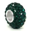 Metal Factory Swaroski Emerald Green Crystal Ball Bead Sterling Silver Charm Fits Pandora Chamilia Biagi Trollbeads European Bracelet