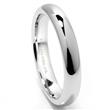Metal Factory 3MM 316L Stainless Steel High Polish Finish Plain Dome Wedding Band Ring