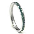 Metal Factory 316L Stainless Steel Emerald Green Cubic Zirconia CZ Eternity Wedding 3MM Band Ring