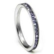 Metal Factory 316L Stainless Steel Alexandrite Lavender Cubic Zirconia CZ Eternity Wedding 3MM Band Ring