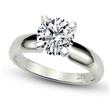 Metal Factory Sterling Silver Cubic Zirconia Solitaire 1.25 Carat tw Round Cut 4-Prong Set CZ Engagement Ring