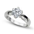 Metal Factory Sterling Silver Cubic Zirconia Solitaire 1.25 Carat tw Round Cut 6-Prong Set CZ Engagement Ring