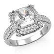 Metal Factory 925 Sterling Silver Cushion Cut Cubic Zirconia CZ Wedding Engagement Ring