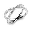 Metal Factory Sterling Silver 925 Cubic Zirconia CZ Criss Cross "X" Ring