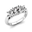 Metal Factory Sterling Silver 925 Cubic Zirconia CZ 3 Stone Engagement Ring