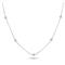 Metal Factory 925 Sterling Silver CZ By The Yard Round Cut Cubic Zirconia Chain Necklace