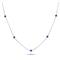 Metal Factory 925 Sterling Silver Blue CZ By The Yard Round Cut Cubic Zirconia Chain Necklace