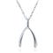 Metal Factory 925 Sterling Silver Wishbone Pendant Necklace