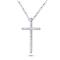 Metal Factory 925 Sterling Silver CZ Cubic Zirconia Cross Pendant Necklace