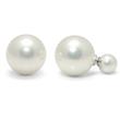 Metal Factory 925 Sterling Silver 14MM Cultured Pearl Double Sided Stud Earrings