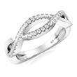 Metal Factory 925 Sterling Silver Cubic Zirconia Criss Cross CZ Band Ring