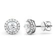 Metal Factory 925 Sterling Silver Round CZ Cubic Zirconia Halo Earrings