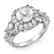 Metal Factory Sterling Silver 925 Round CZ Cubic Zirconia Halo Engagement Ring