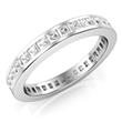 Metal Factory 3MM Sterling Silver Princess Cut CZ Eternity Cubic Zirconia Ring