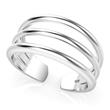 Metal Factory Sterling Silver 3 Row Adjustable Toe Band Ring
