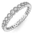 Metal Factory Sterling Silver CZ Stackable Anniversary Eternity Cubic Zirconia Band Ring