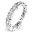 Metal Factory Sterling Silver Radiant & Round Cut CZ Stackable Anniversary Eternity Cubic Zirconia Band Ring