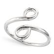 Metal Factory Sterling Silver Crossover Double Swirl Adjustable Toe Band Ring