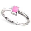 Metal Factory Sterling Silver Pink Enamel Adjustable Toe Band Ring