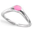 Metal Factory Sterling Silver Chevron Pink Enamel Adjustable Toe Band Ring