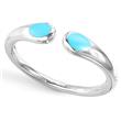 Metal Factory Sterling Silver Double Sided Blue Enamel Adjustable Toe Band Ring