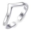Metal Factory Sterling Silver Chevron Adjustable Toe Band Ring