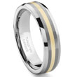Metal Factory Tungsten Carbide 14K Gold Inlay 6MM Wedding Band