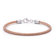 Metal Factory Stainless Steel Rose Gold Cable Rope Sterling Silver Bangle