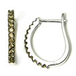 Metal Factory 14K White Gold Champagne Diamond Hoop Earrings