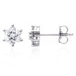 Metal Factory 14K White Gold Flower Diamond Stud Earrings