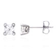 Metal Factory 14K White Gold Round Diamond Stud Earrings w/ Diamond Prongs