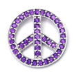 Metal Factory 14K White Gold Amethyst Peace Sign Pendant