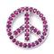 Metal Factory 14K White Gold Ruby Peace Sign Pendant
