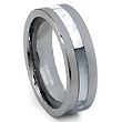 Metal Factory Tungsten Carbide Mother of Pearl Inlay Wedding Band Ring