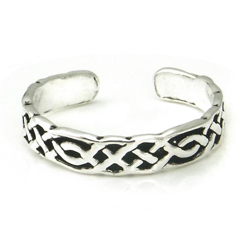 Metal Factory Sterling Silver Antique Celtic Knot Adjustable Toe Band Ring