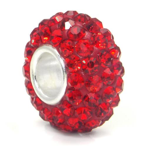 Metal Factory Swaroski Ruby Red Crystal Ball Bead Sterling Silver Charm Fits Pandora Chamilia Biagi Trollbeads European Bracelet