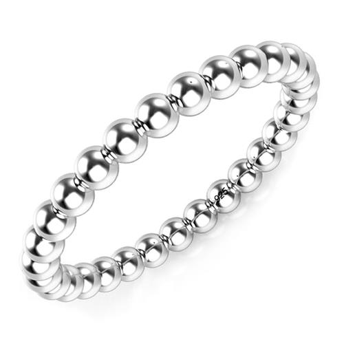 Metal Factory 925 Sterling Silver 2MM Eternity Bead Ring