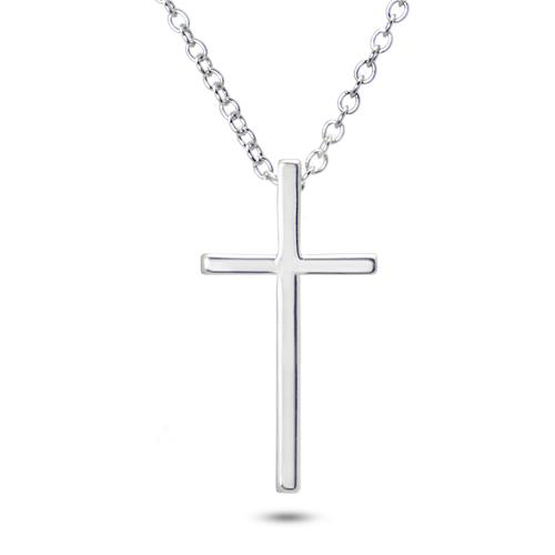 Metal Factory 925 Sterling Silver Cross Pendant Necklace